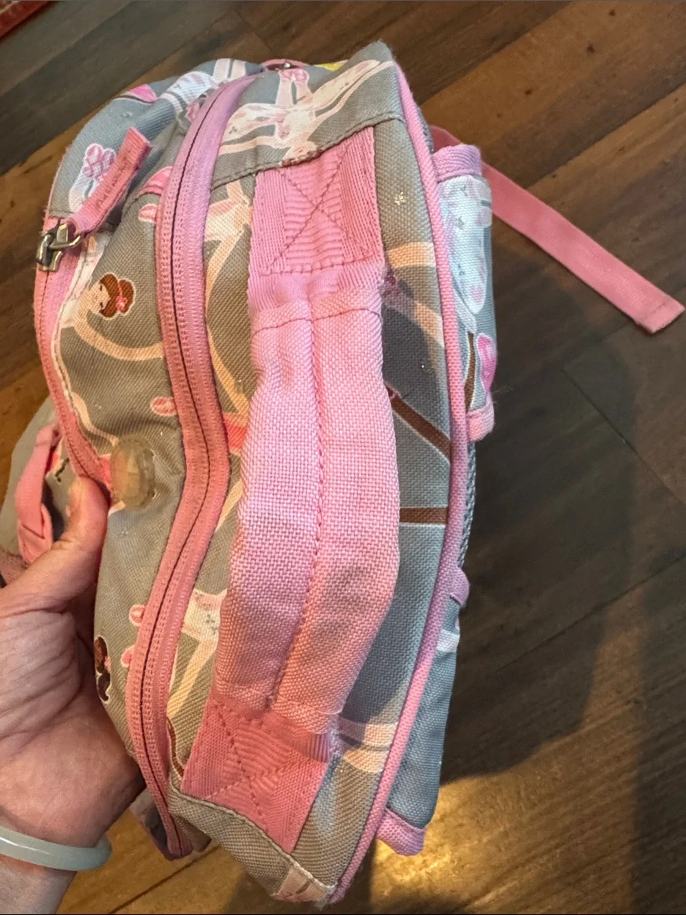 Pottery Barn Kids Pink and Gray Ballerina Backpack